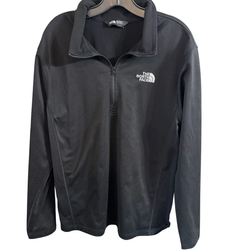 The North Face Mens Black Quarter Zip pullover Jacket‎ shirt Large
